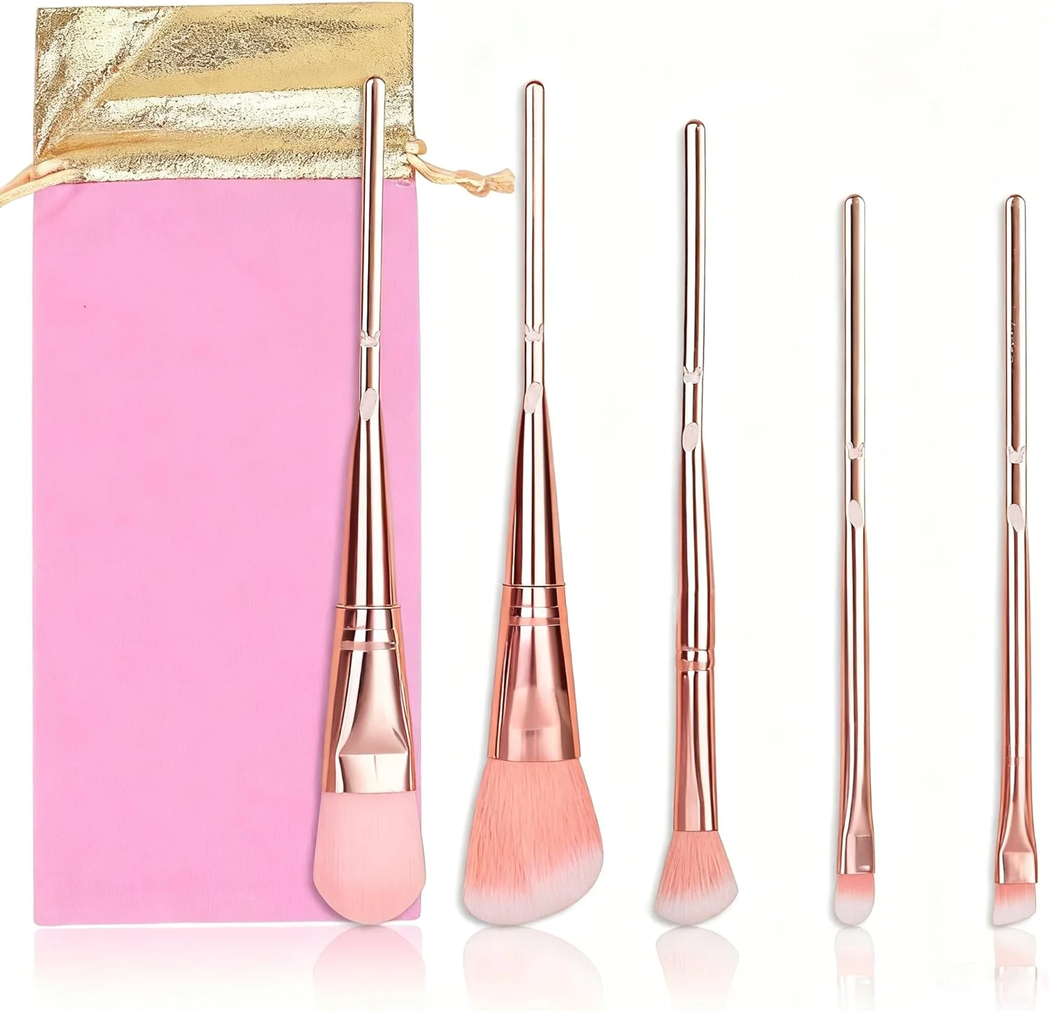 ست 5 عددی برس آرایشی کارتونی Mprocen به همراه کیف نگهداری، برس های سایه چشم و صورت برای پودر و رژگونه