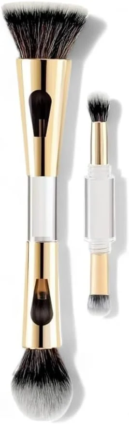 ست براش آرایشی 4 تکه مستر هدی، شامل اسفنج آرایشی، براش سایه چشم، ابرو، خط چشم و رژگونه، مناسب دختران و بانوان