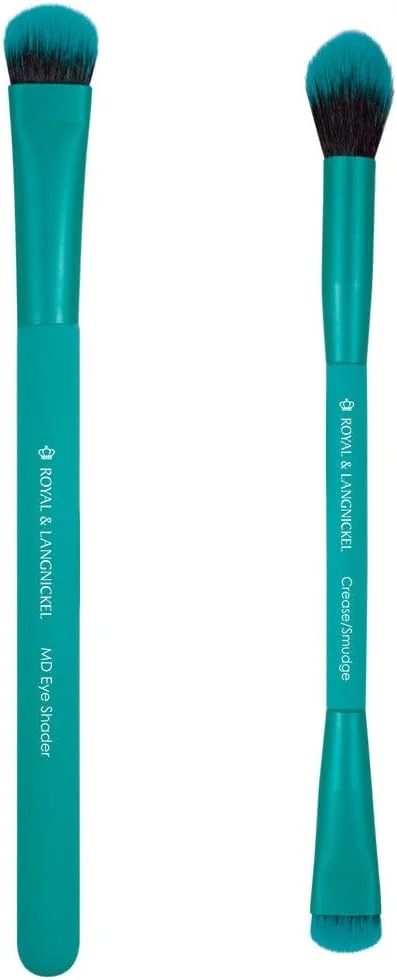 ست براش مسافرتی دو عددی سایه چشم دودی Moda Royal & Langnickel EZGlam شامل براش سایه چشم و براش پخش کننده، آبی فیروزه ای