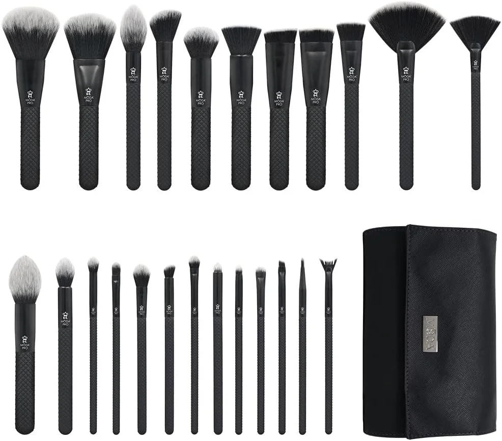 ست برس آرایشی 25 تکه کامل صورت MODA Pro به همراه کیف مسافرتی