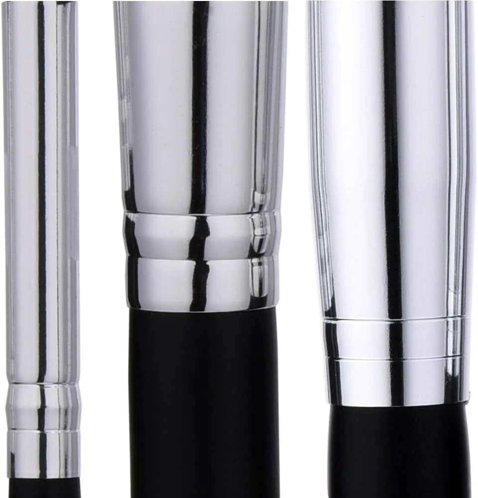 ست برس آرایشی میس اند مام، برس های کابوکی مصنوعی ممتاز برای کرم پودر، پودر صورت، رژگونه، سایه چشم، کیت برس آرایشی با اسفنج بلندر و تخم شوی برس (10+2 تکه، مشکی/نقره ای)