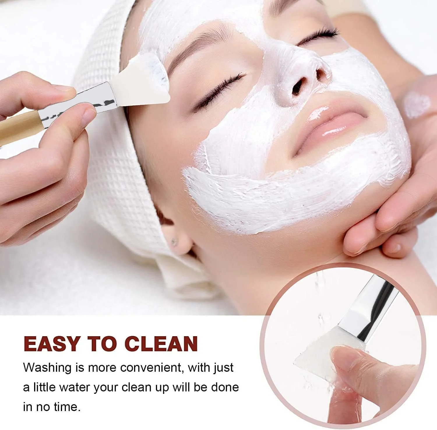 مجموعه کاسه مخلوط ماسک صورت MAKINGTEC، کیت مخلوط کردن ماسک خاک رس 4 در 1 DIY، کاسه صورت با برس ماسک و کاردک همزن، ابزار مخلوط کردن ماسک بامبو برای مخلوط کردن ماسک خاک رس DIY