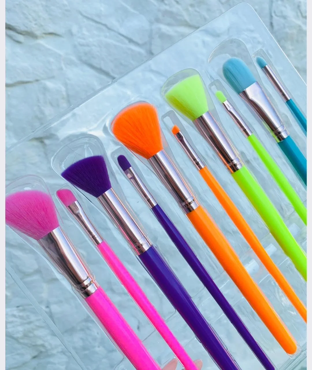 ست برس آرایشی حرفه ای میک آپر، 10 تکه، موهای چند رنگ، ست برس لوازم آرایشی حرفه ای