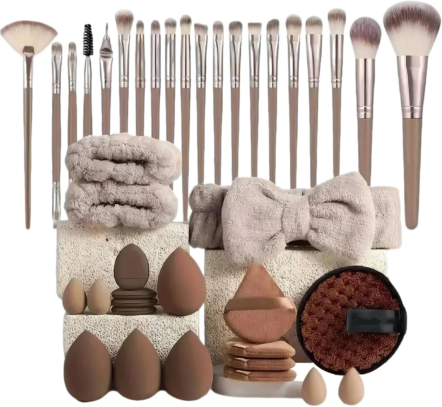 Makeup Tool Set, Makeup Brushes Set Professional, Beauty Kit Cosmetics Contour Applicator for Women Travel Daily Eyeshadow Contouring Foundation