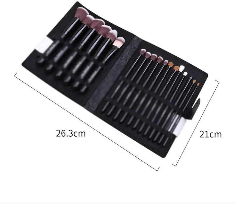 ست ابزار آرایشی، برس پودر آرایشی مشکی، 18 تکه، ست کامل