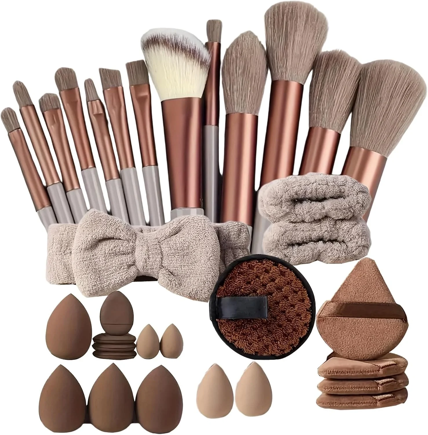 ست برس آرایشی، مجموعه برس آرایشی مسافرتی - ست ابزار نرم و قابل حمل لوازم آرایشی برای هنرمندان مبتدی، خانواده، دوستان، دوست دختر، همسر، دختر