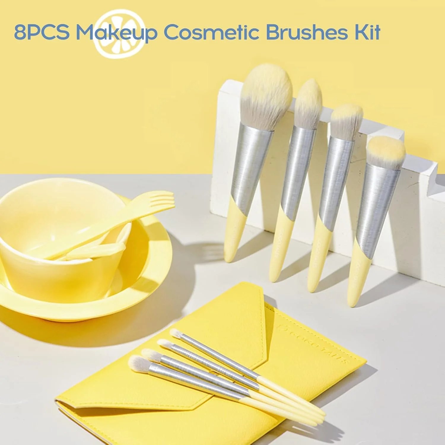 ست برس آرایشی، برس های آرایشی، الیاف مصنوعی، برس های نرم برای کرم پودر، مژه، سایه چشم، لب، آرایش چشم، ابرو، خط چشم، پودر و ترکیب آرایش (8 تکه)