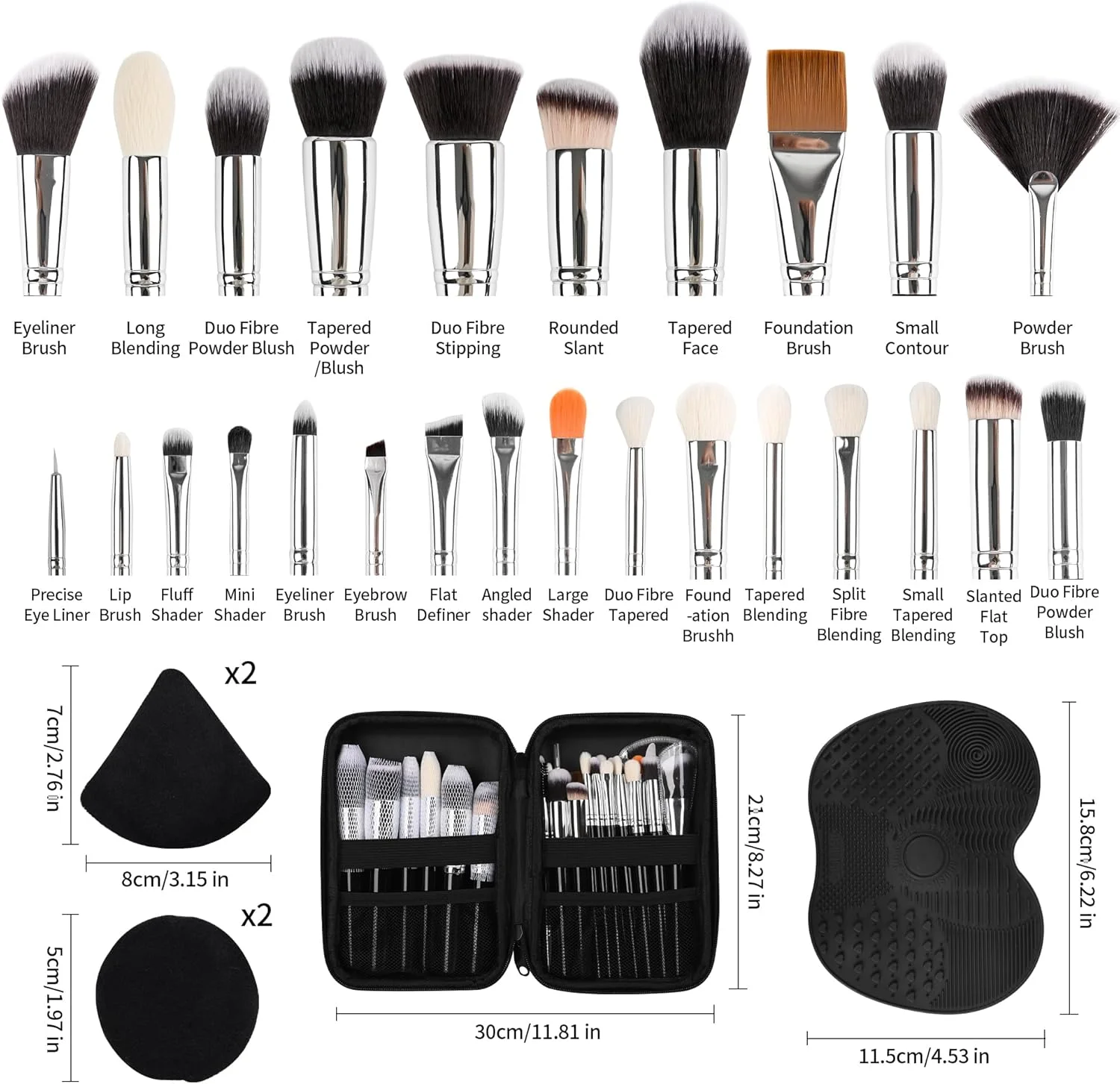 کیت آرایشی، مجموعه ابزار آرایشی چند منظوره با برس آرایشی، برس کرم پودر، مجموعه برس های آرایشی، پاسخگوی نیازهای آرایشی در همه موقعیت ها و دارای قابلیت نگهداری قابل حمل (LH32، تعداد، 32)