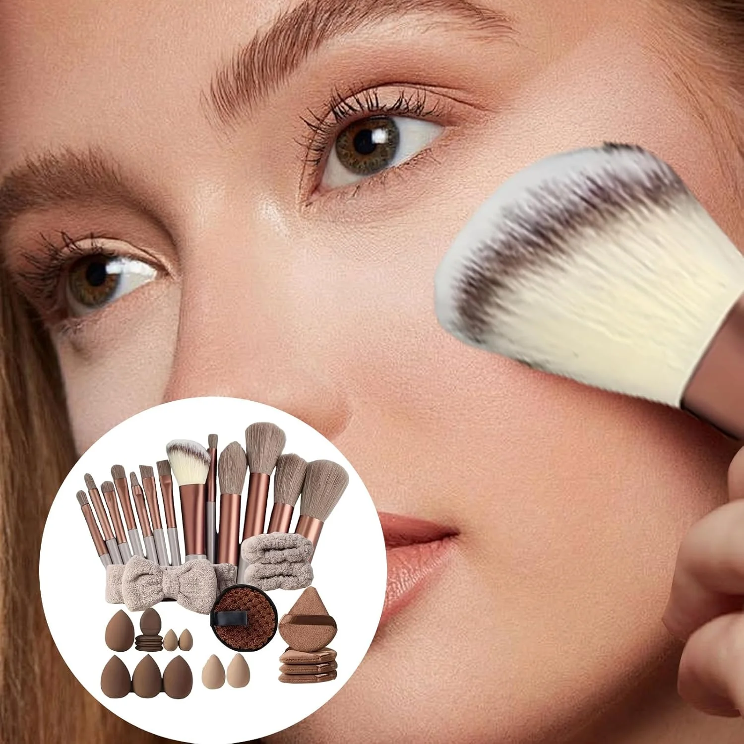 ست برس آرایشی، مجموعه برس آرایشی مسافرتی - ست ابزار نرم و قابل حمل لوازم آرایشی برای هنرمندان مبتدی، خانواده، دوستان، دوست دختر، همسر، دختر