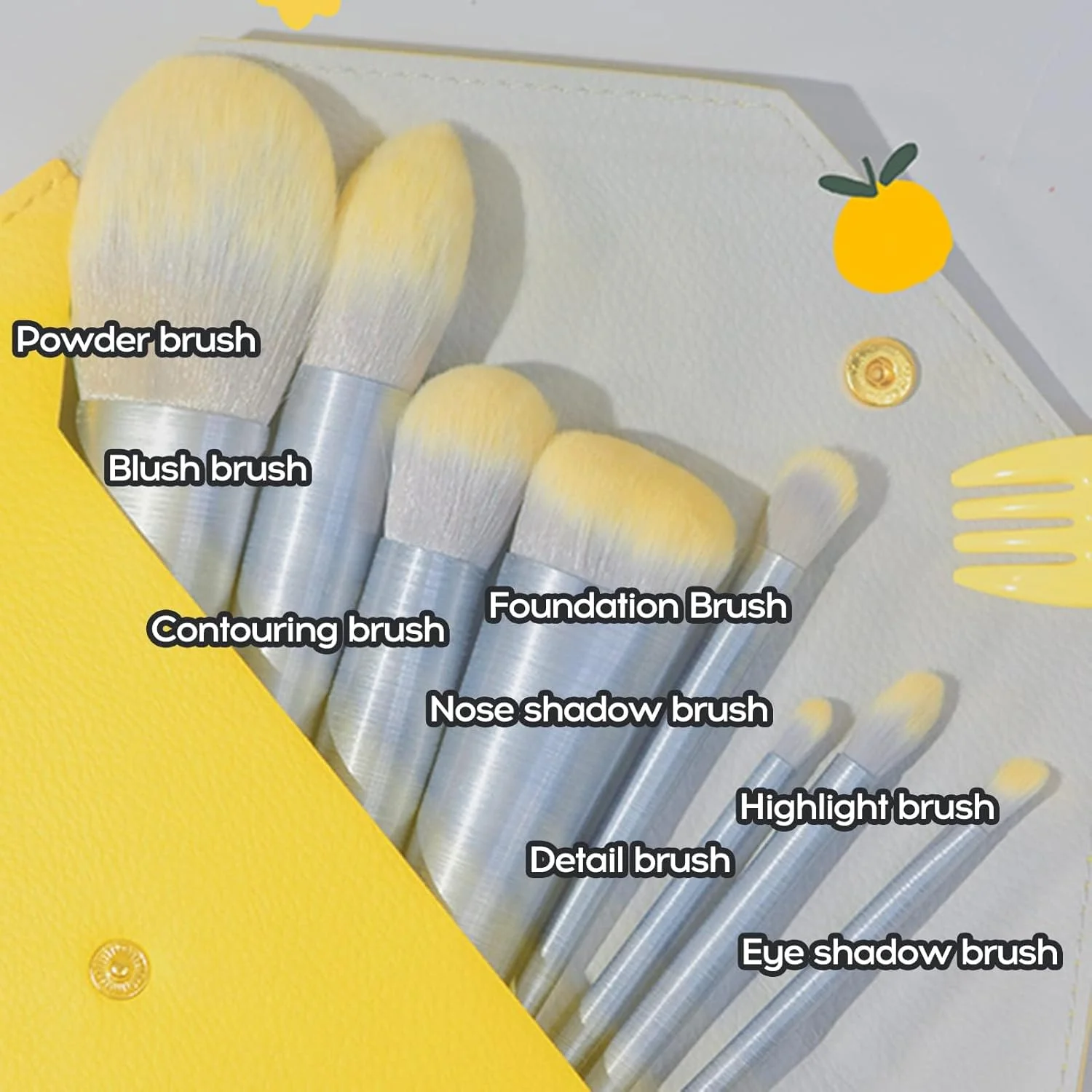 ست برس آرایشی، برس های آرایشی، الیاف مصنوعی، برس های نرم برای کرم پودر، مژه، سایه چشم، لب، آرایش چشم، ابرو، خط چشم، پودر و ترکیب آرایش (8 تکه)