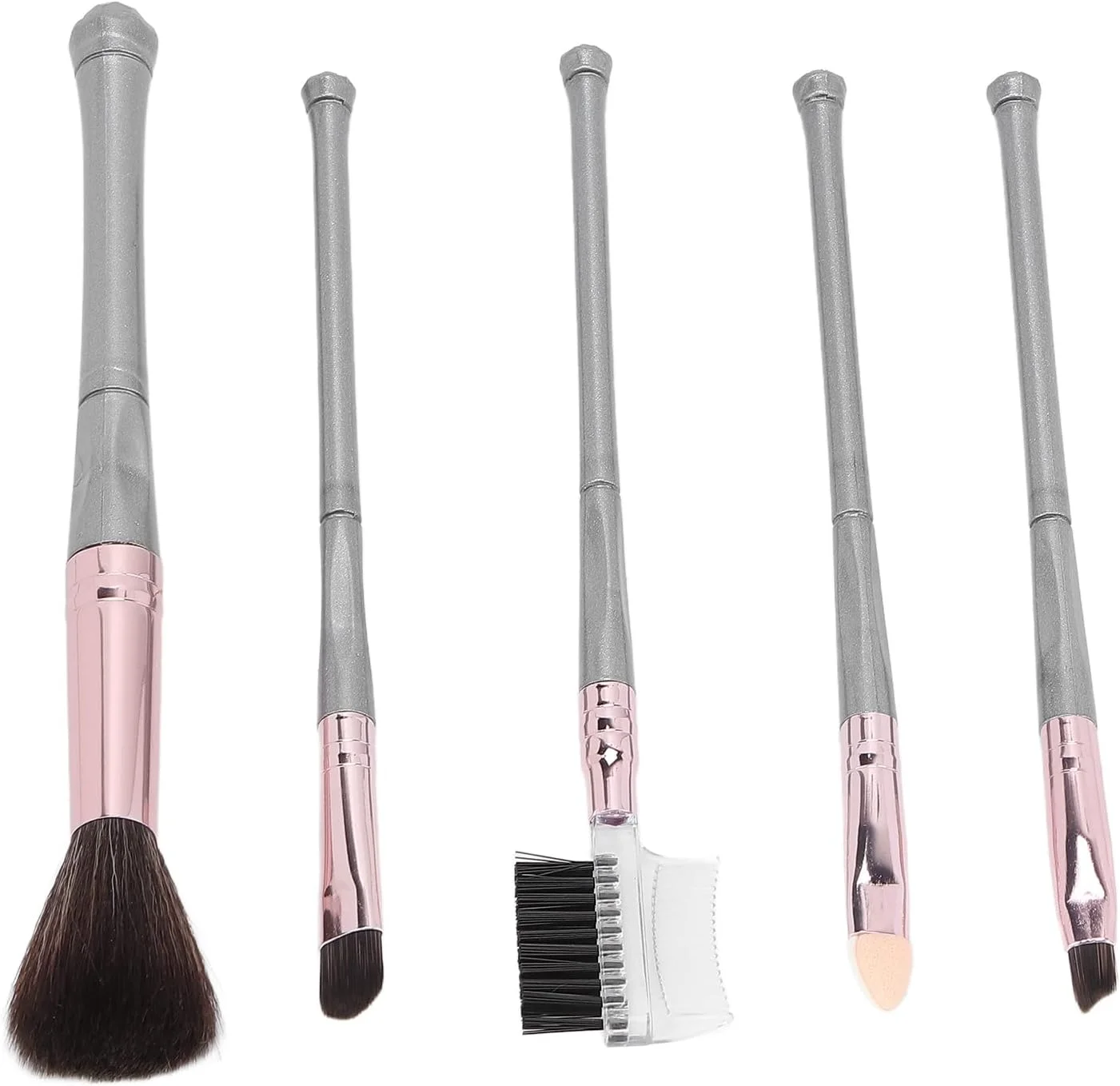 ست برس آرایشی، ست برس لوازم آرایشی 5 عددی نرم و لطیف، سازگار با پوست، با دستگیره راحت برای مژه ها