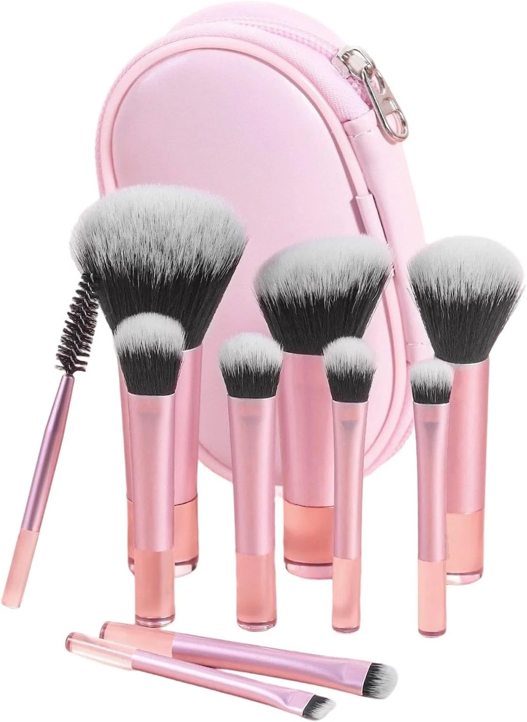 ست برس آرایشی مسافرتی - ست برس آرایشی مسافرتی ارگونومیک | ابزار آرایشی نرم و ارگونومیک دسته کوتاه برای پودر رژگونه سایه چشم