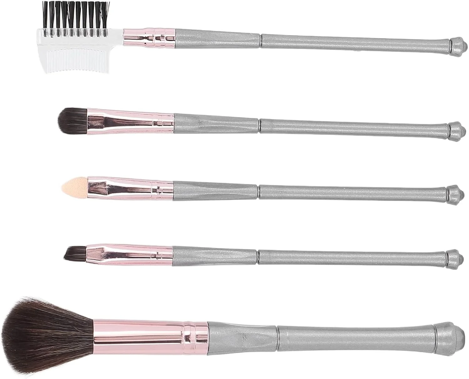 ست برس آرایشی، ست برس لوازم آرایشی 5 عددی نرم و لطیف، سازگار با پوست، با دستگیره راحت برای مژه ها