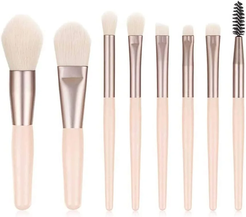 ست برس آرایشی مینی استایل 8 عددی شامل برس سایه چشم، کرم پودر، ابرو، برس صورت و چشم (رنگ : B) yubin1993 (رنگ : D)