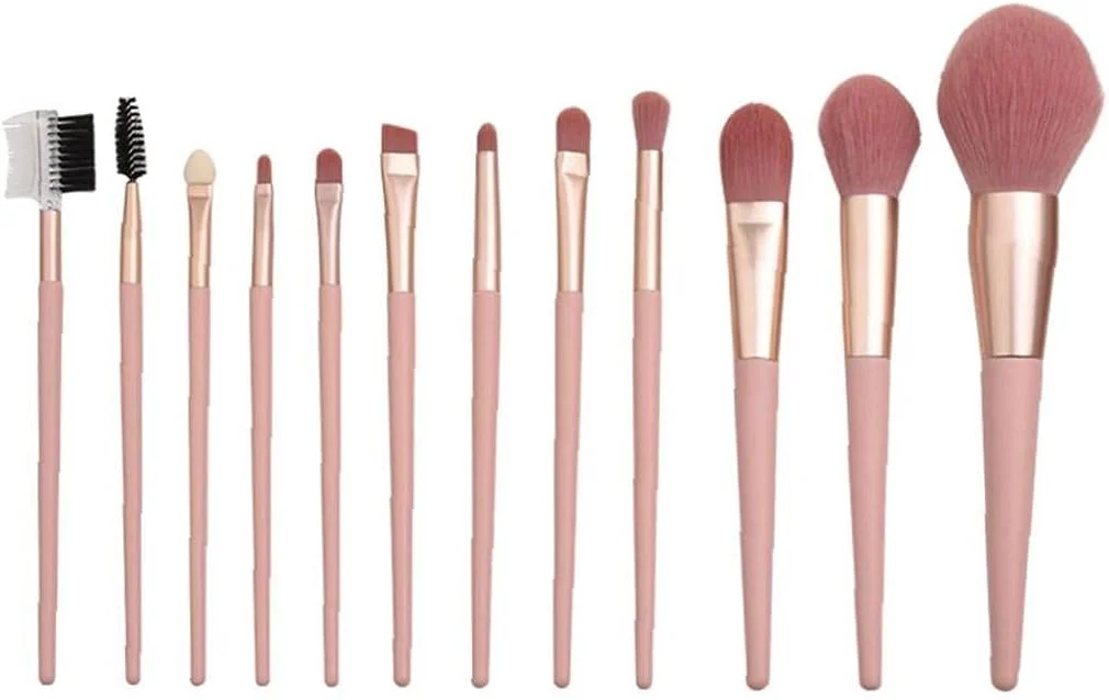 ست برس آرایشی 12 عددی برای کرم پودر، سایه چشم، ترکیب، پودر صورت و رژگونه، مناسب آرایش