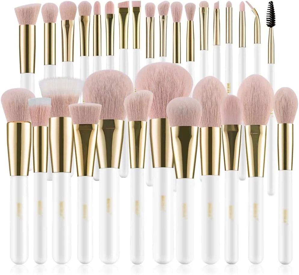 ست برس آرایشی حرفه ای WALNUT، شامل برس های کرم پودر، سایه چشم و پودر، صورتی، ساخته شده از الیاف مصنوعی (رنگ: A، اندازه: 30 عدد) ست برس آرایشی حرفه ای WALNUT، شامل برس های کرم پودر، سایه چشم و پودر، صورتی، ساخته شده از الیاف مصنوعی (رنگ: A، اندازه: 30 عدد)