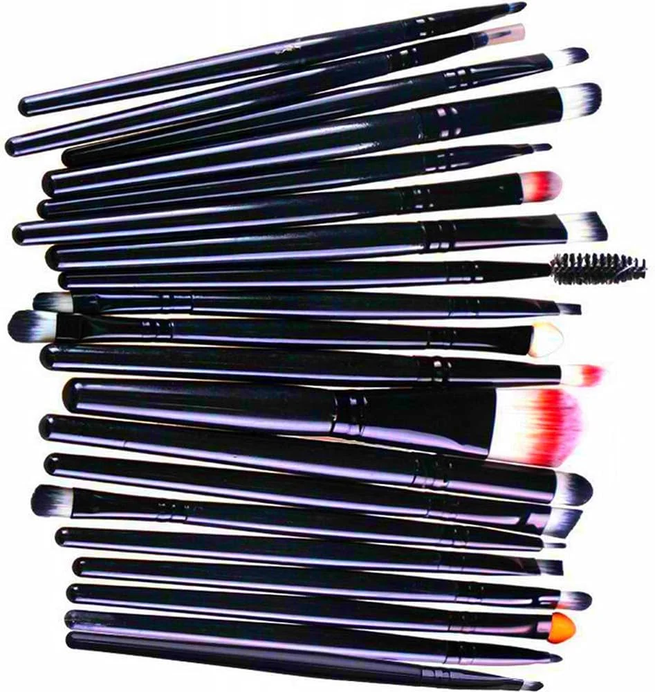 ست برس آرایشی 20 عددی، برس های آرایشی ممتاز مصنوعی شامل برس کرم پودر، برس ترکیب کننده، برس پودر صورت، رژگونه، کانسیلر و سایه چشم ست برس آرایشی 20 عددی، برس های آرایشی ممتاز مصنوعی شامل برس کرم پودر، برس ترکیب کننده، برس پودر صورت، رژگونه، کانسیلر و سایه چشم