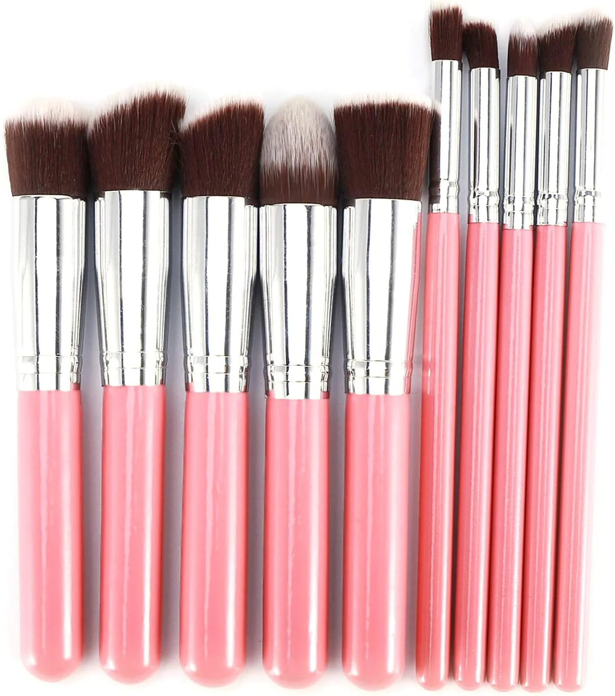 ست برس آرایشی ایرووامی، 10 عدد برس آرایشی شامل 5 برس بزرگ و 5 برس کوچک با موهای فیبری، کیت ابزار زیباسازی آرایشی