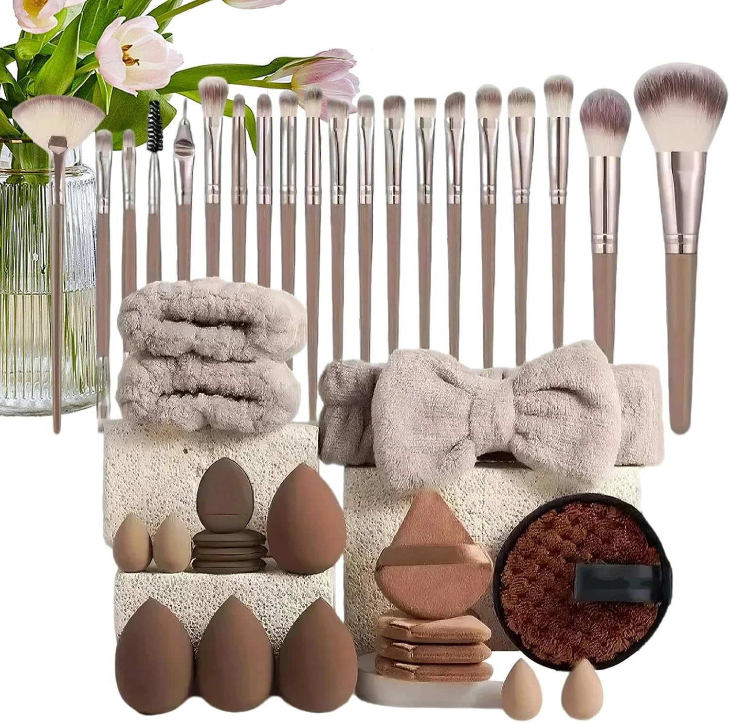ست برس و ابزار آرایشی حرفه ای - کیت لوازم آرایشی اپلیکاتور لوازم آرایشی برای سایه چشم فونداسیون زنان دختران، استفاده روزانه از آرایش