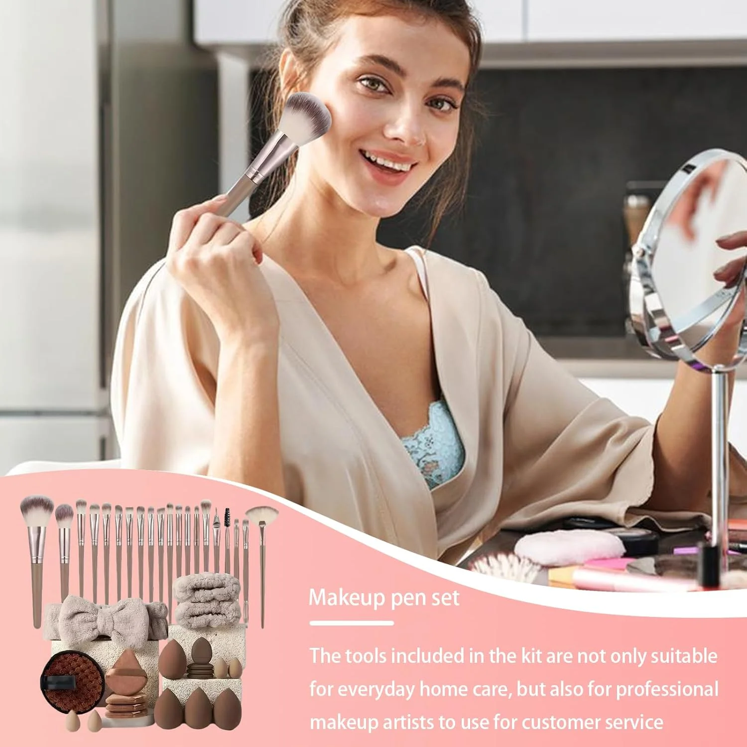 ست برس و ابزار آرایشی حرفه ای - کیت لوازم آرایشی اپلیکاتور لوازم آرایشی برای سایه چشم فونداسیون زنان دختران، استفاده روزانه از آرایش ست برس و ابزار آرایشی حرفه ای - کیت لوازم آرایشی اپلیکاتور لوازم آرایشی برای سایه چشم فونداسیون زنان دختران، استفاده روزانه از آرایش