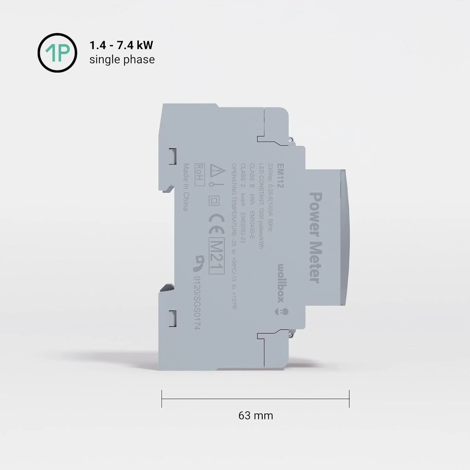توان سنج تک فاز Wallbox، تا 100 آمپر، ECO Smart توان سنج تک فاز Wallbox، تا 100 آمپر، ECO Smart