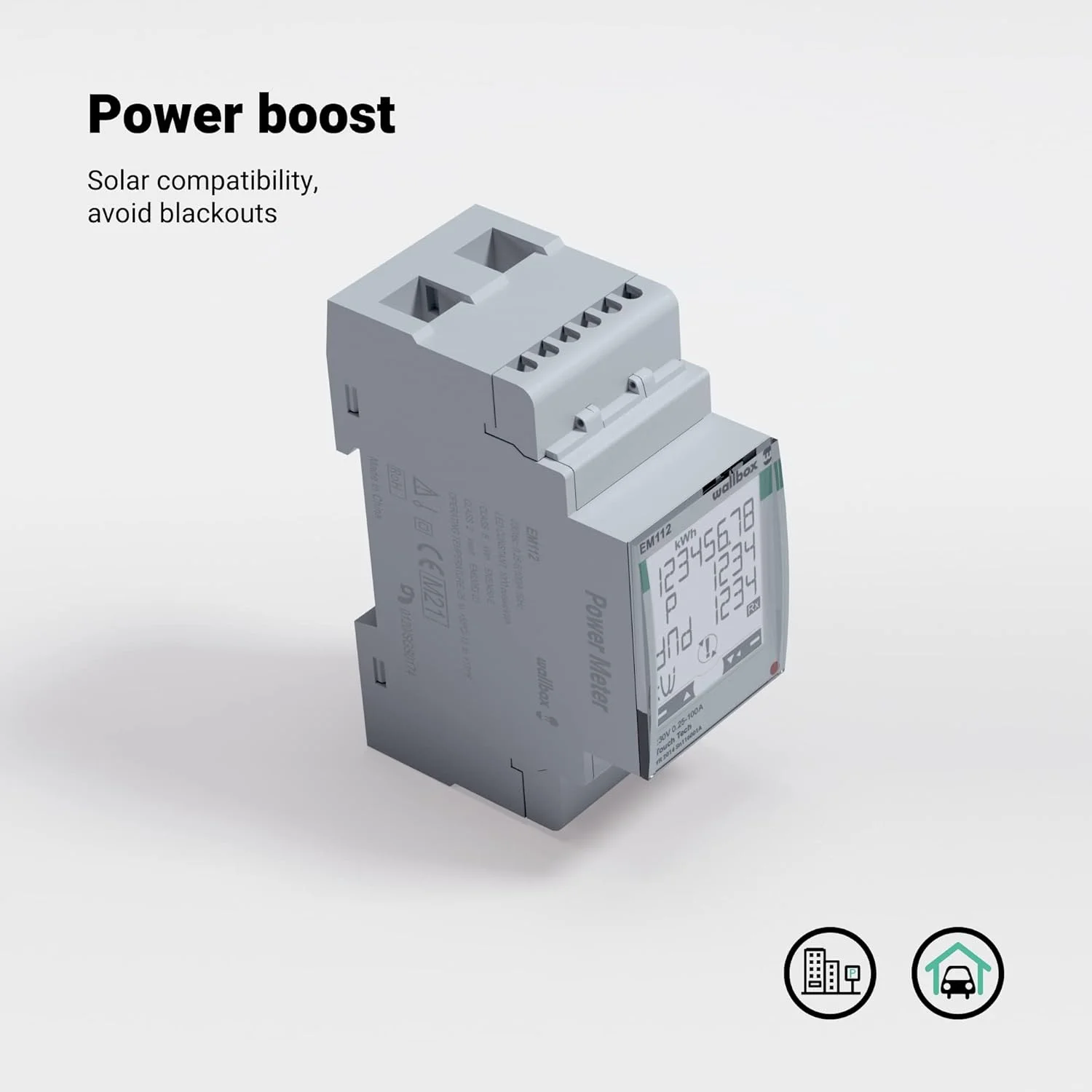 توان سنج تک فاز Wallbox، تا 100 آمپر، ECO Smart توان سنج تک فاز Wallbox، تا 100 آمپر، ECO Smart