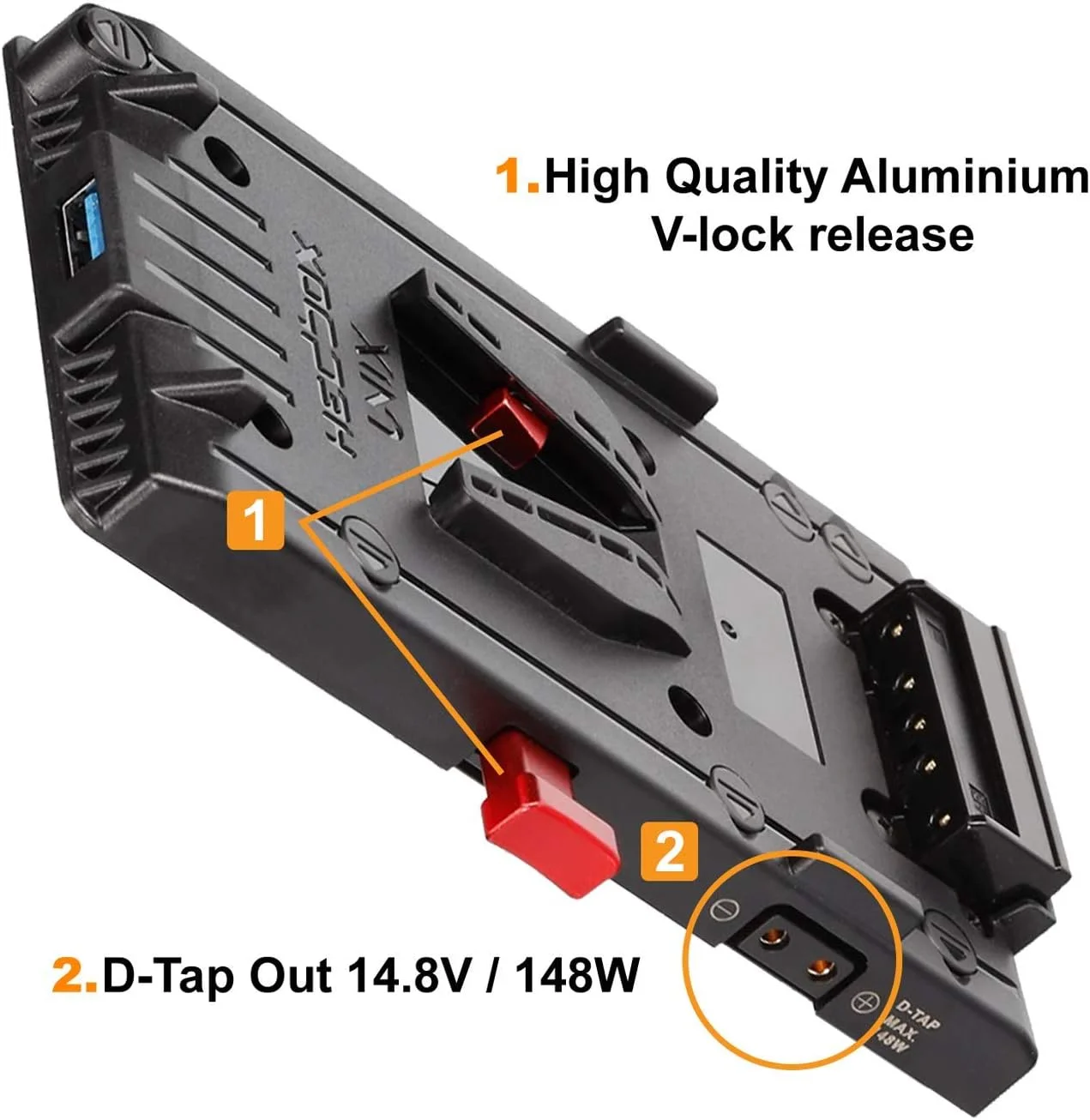 صفحه آداپتور باتری مانت V مدل HEDBOX UNIX-4X، با 3 خروجی D-Tap 14.4V/10A و USB 5V/2.1A، کابل 15 اینچی/40 سانتی متری با کانکتور 4 پین XLR (4-Pin XLR) صفحه آداپتور باتری مانت V مدل HEDBOX UNIX-4X، با 3 خروجی D-Tap 14.4V/10A و USB 5V/2.1A، کابل 15 اینچی/40 سانتی متری با کانکتور 4 پین XLR (4-Pin XLR)