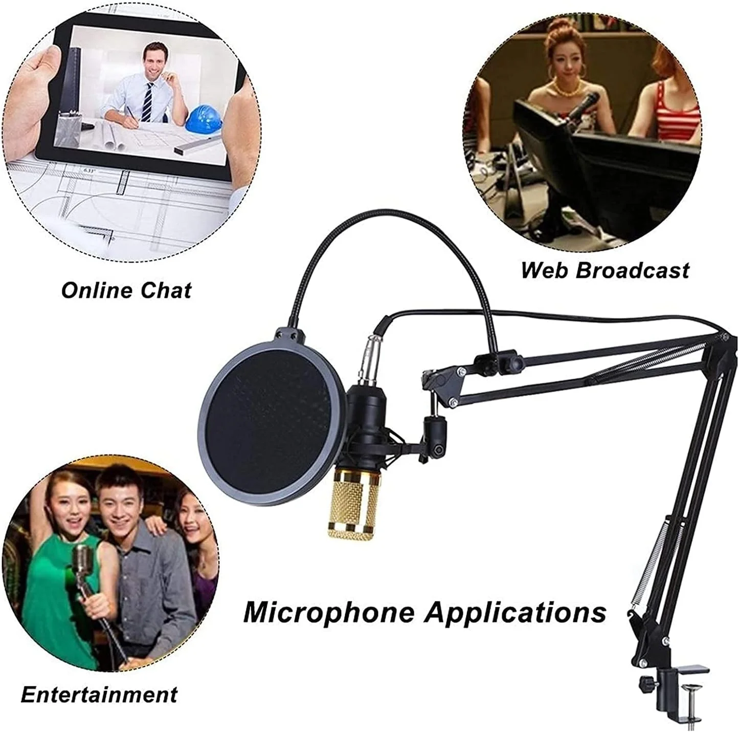 ست میکروفون QDDVGTGDS BM-800 با میکسر صدا، تغییر دهنده صدا، جعبه صوتی با افکت های مختلف، منبع تغذیه فانتوم 48 ولت، بازوی قیچی تعلیق قابل تنظیم، کیت کارت صدای زنده ست میکروفون QDDVGTGDS BM-800 با میکسر صدا، تغییر دهنده صدا، جعبه صوتی با افکت های مختلف، منبع تغذیه فانتوم 48 ولت، بازوی قیچی تعلیق قابل تنظیم، کیت کارت صدای زنده