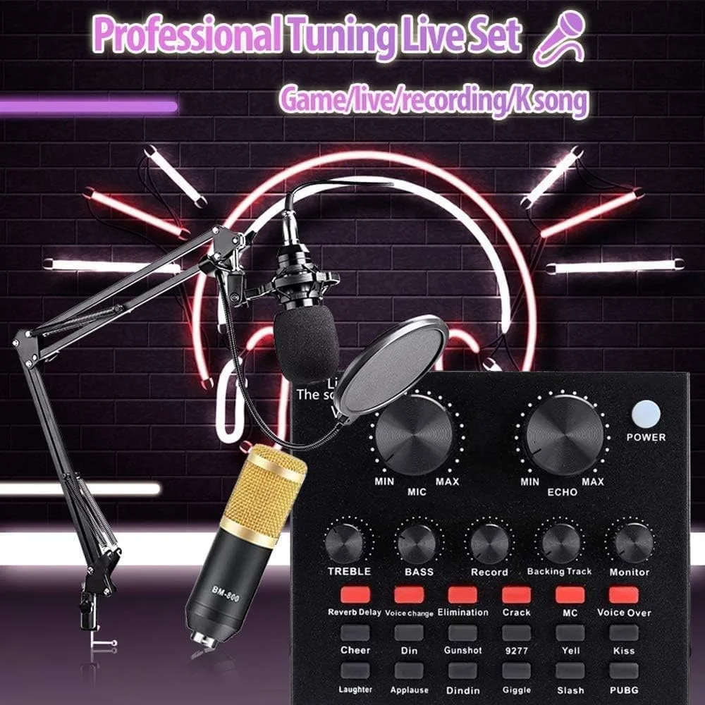 ست میکروفون QDDVGTGDS BM-800 با میکسر صدا، تغییر دهنده صدا، جعبه صوتی با افکت های مختلف، منبع تغذیه فانتوم 48 ولت، بازوی قیچی تعلیق قابل تنظیم، کیت کارت صدای زنده ست میکروفون QDDVGTGDS BM-800 با میکسر صدا، تغییر دهنده صدا، جعبه صوتی با افکت های مختلف، منبع تغذیه فانتوم 48 ولت، بازوی قیچی تعلیق قابل تنظیم، کیت کارت صدای زنده