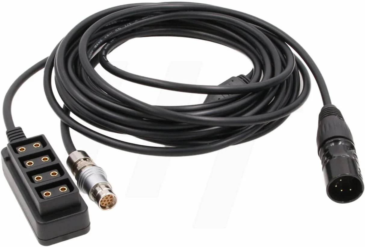 کابل تقسیم برق 4 پین HangTon XLR برای دوربین های Phantom VEO 640S 990S 1310S به همراه جعبه 4 پورت Fischer 12-pin D-tap طول 3 متر