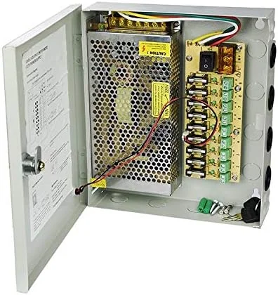 جعبه منبع تغذیه 9 کانال دوربین مداربسته با فیوز PTC، 12 ولت DC، 15 آمپر جعبه منبع تغذیه 9 کانال دوربین مداربسته با فیوز PTC، 12 ولت DC، 15 آمپر