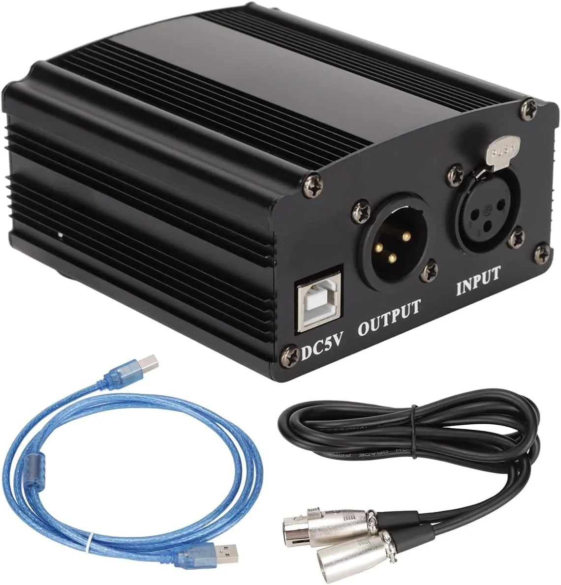 DEVICE OF URBAN INFOTECH 1-Channel 48V Phantom power supply with 5 feet USB Cable & XLR cable for Any condenser microphone Music Recording Equipment For Laptop and Pc & Mobile