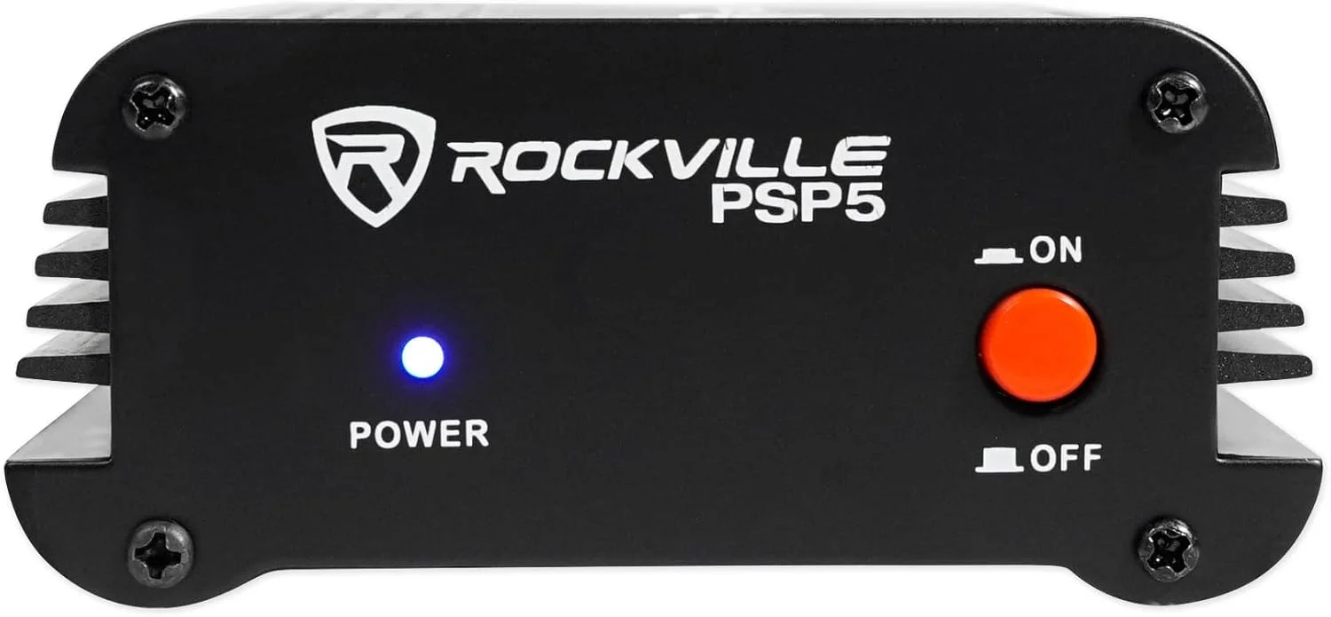 منبع تغذیه فانتوم 48 ولت یونیورسال Rockville PSP5 برای 4 میکروفون کندانسر