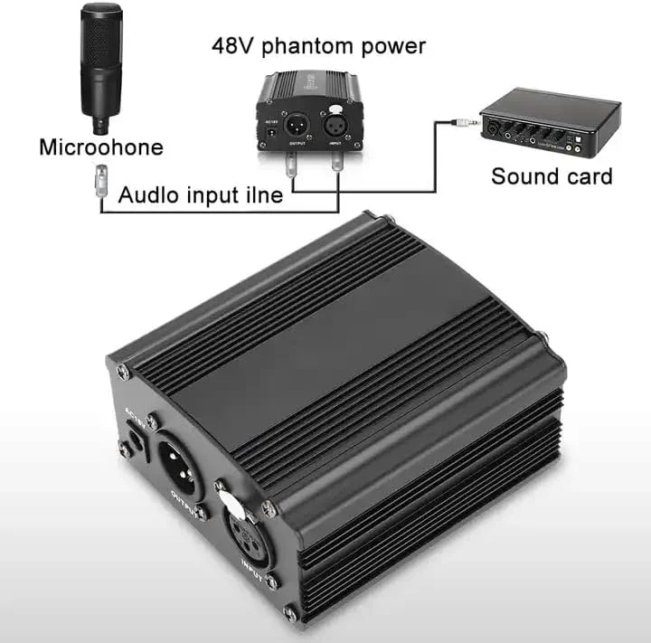منبع تغذیه فانتوم 48 ولت DEVICE OF URBAN INFOTECH DC برای میکروفون کاندنسر، رابط صوتی با آداپتور و کابل صوتی XLR نر به XLR ماده، چند منظوره منبع تغذیه فانتوم 48 ولت DEVICE OF URBAN INFOTECH DC برای میکروفون کاندنسر، رابط صوتی با آداپتور و کابل صوتی XLR نر به XLR ماده، چند منظوره