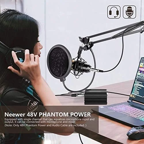 منبع تغذیه فانتوم 48 ولت DEVICE OF URBAN INFOTECH DC برای میکروفون کاندنسر، رابط صوتی با آداپتور و کابل صوتی XLR نر به XLR ماده، چند منظوره منبع تغذیه فانتوم 48 ولت DEVICE OF URBAN INFOTECH DC برای میکروفون کاندنسر، رابط صوتی با آداپتور و کابل صوتی XLR نر به XLR ماده، چند منظوره