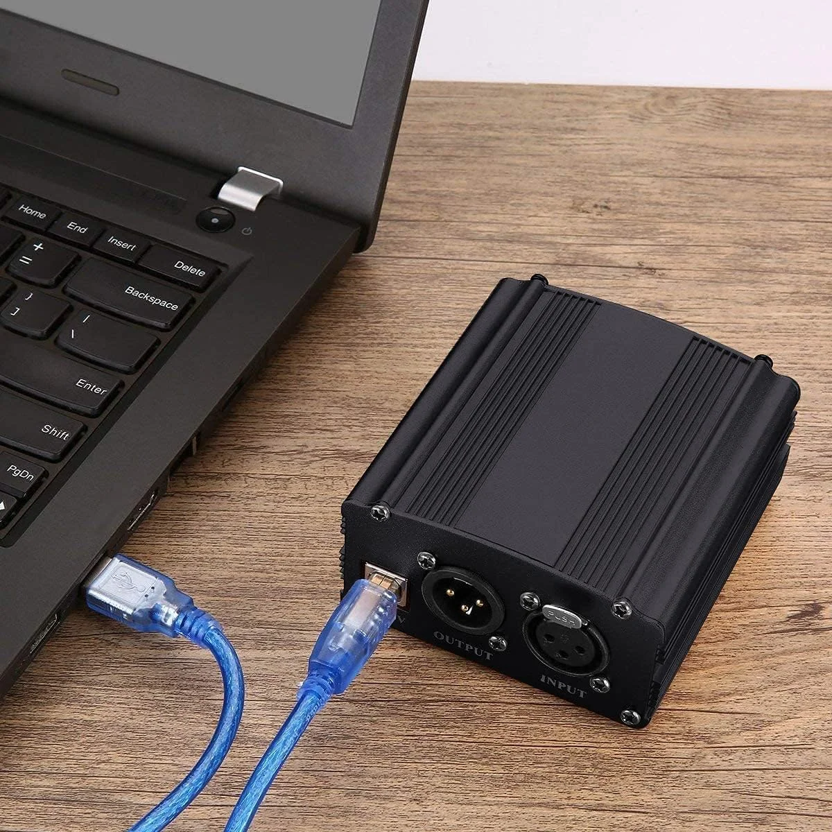 منبع تغذیه فانتوم 48 ولت Powerpak با کابل USB و کابل XLR برای هر میکروفون کاندنسر، تجهیزات ضبط موسیقی برای لپ تاپ، کامپیوتر و موبایل منبع تغذیه فانتوم 48 ولت Powerpak با کابل USB و کابل XLR برای هر میکروفون کاندنسر، تجهیزات ضبط موسیقی برای لپ تاپ، کامپیوتر و موبایل