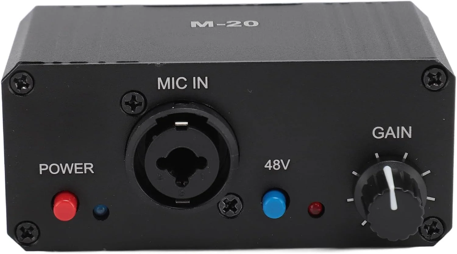 پری امپ میکروفون، تقویت کننده میکروفون با بهره بالا 20db، خروجی XLR با فانتوم پاور 48 ولت، پری امپ میکروفون برای میکروفون های دینامیک و کندانسر
