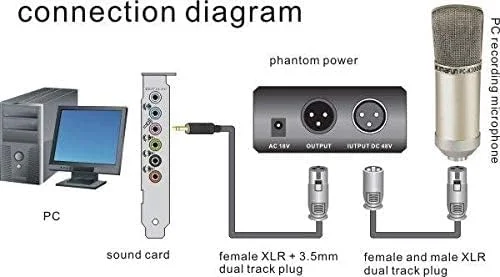 Phantom 48V Power Supply with Adapter for Condenser Microphone Phantom 48V Power Supply with Adapter for Condenser Microphone