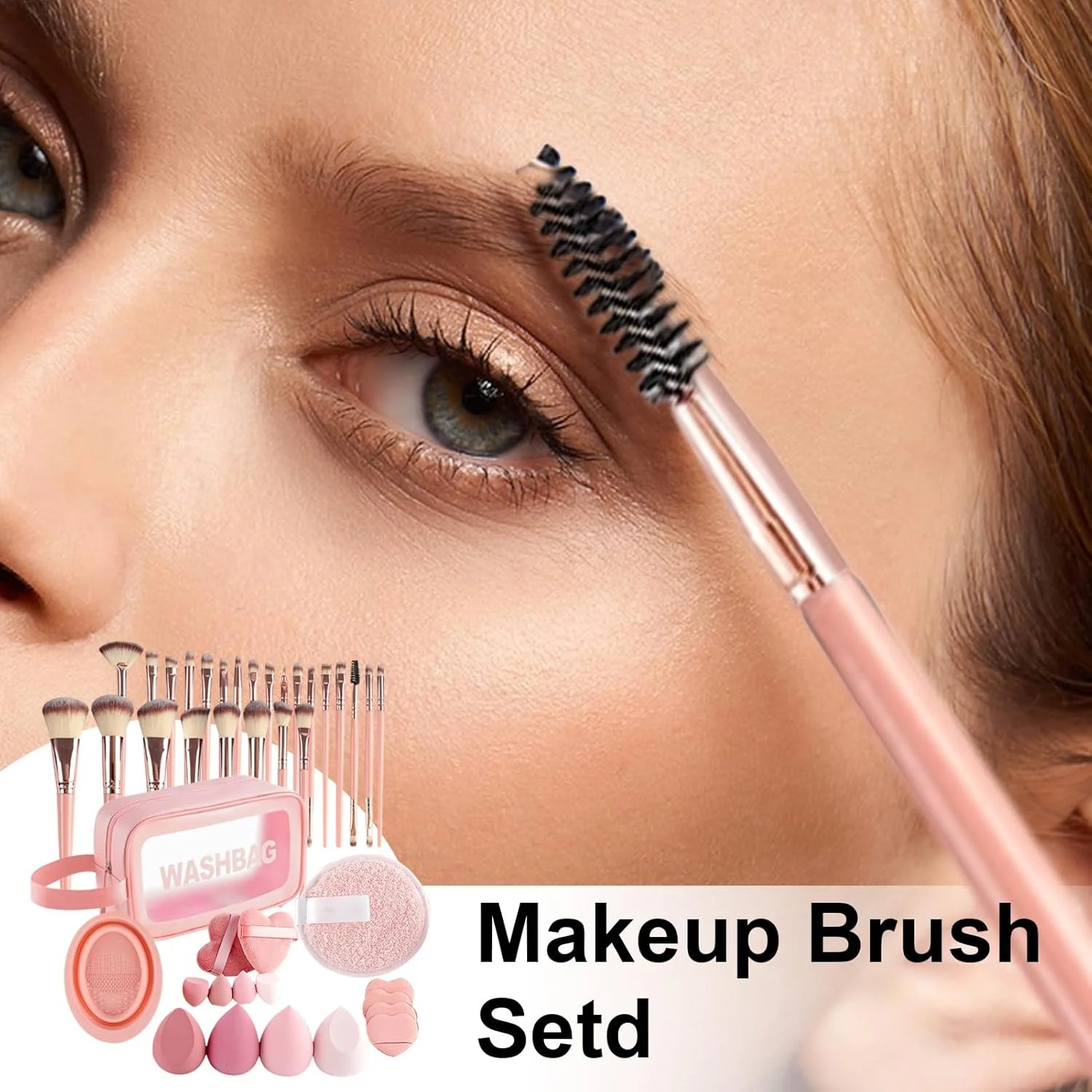 ست برس آرایشی 46 تکه، برس های آرایشی فونداسیون و کانسیلر | به همراه کیف نگهداری، لوازم جانبی زیبایی چند منظوره برای زنان، عروس، استفاده در فضای باز، روز ولنتاین، دختران، منزل و تعطیلات