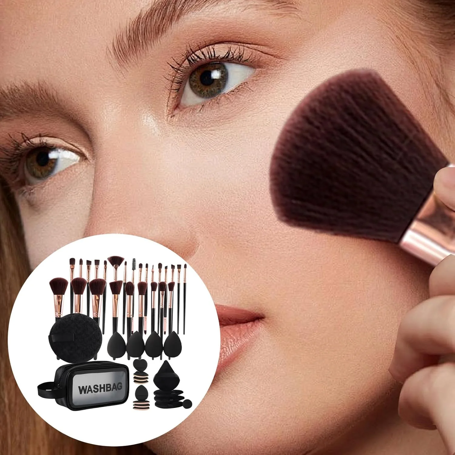 ست برس آرایشی، برس پودر حرفه ای با کیف | لوازم جانبی ابزار آرایشی برای سالن، جشنواره، عروسی، کریسمس، دفاتر، عروسی، استفاده روزمره، تعطیلات، هالووین، خانه ست برس آرایشی، برس پودر حرفه ای با کیف | لوازم جانبی ابزار آرایشی برای سالن، جشنواره، عروسی، کریسمس، دفاتر، عروسی، استفاده روزمره، تعطیلات، هالووین، خانه