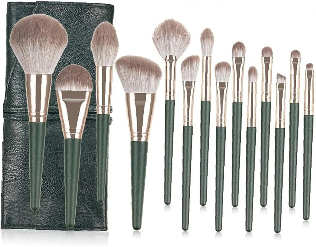 ست برس آرایشی صورت، رژگونه، سایه چشم، پودر، مجموعه ابزار آرایشی با کیف PU، 14 تکه برای آرایش ست برس آرایشی صورت، رژگونه، سایه چشم، پودر، مجموعه ابزار آرایشی با کیف PU، 14 تکه برای آرایش