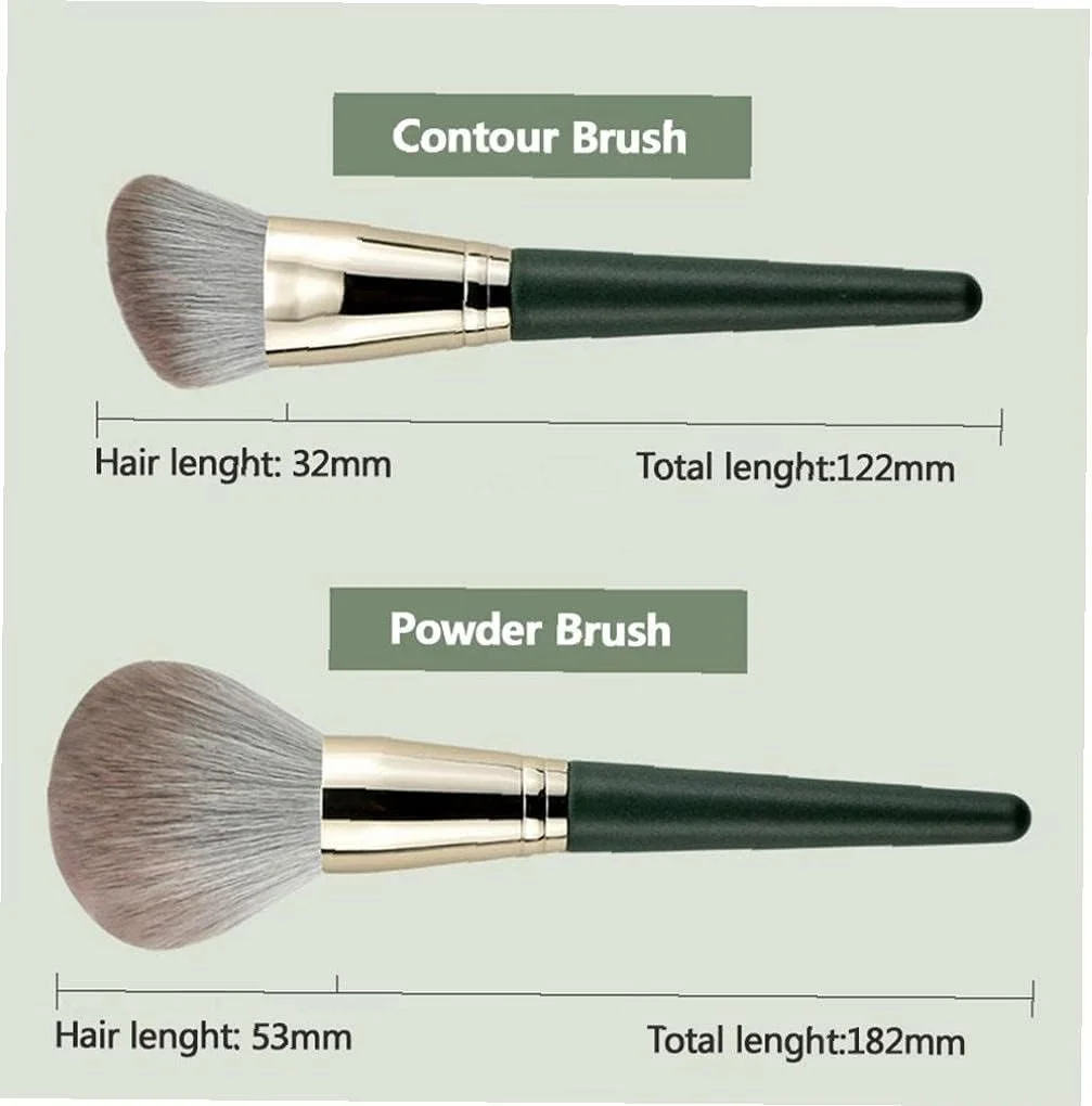 ست برس آرایشی صورت، رژگونه، سایه چشم، پودر، مجموعه ابزار آرایشی با کیف PU، 14 تکه برای آرایش