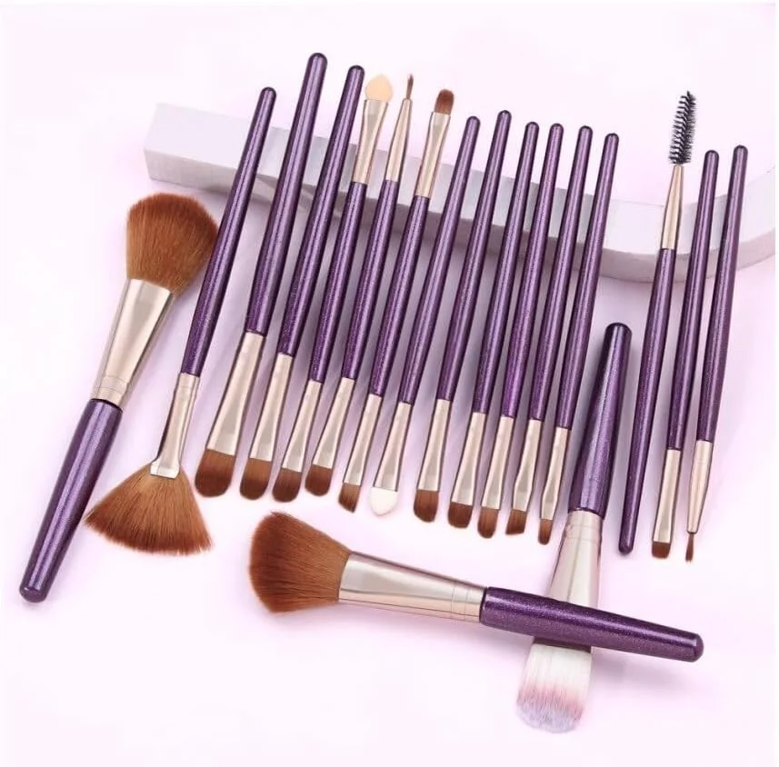 ست برس آرایشی 18 تکه حرفه ای شامل برس های پودر صورت، کرم پودر، ترکیب کننده، رژگونه، سایه چشم، برس های آرایشی برای دختران و زنان، برس های کانسیلر مصنوعی با کیفیت عالی، خط چشم ابرو، برس های هایلایتر و اسفنج ترکیب کننده، کیت نهایی وگان ست برس آرایشی 18 تکه حرفه ای شامل برس های پودر صورت، کرم پودر، ترکیب کننده، رژگونه، سایه چشم، برس های آرایشی برای دختران و زنان، برس های کانسیلر مصنوعی با کیفیت عالی، خط چشم ابرو، برس های هایلایتر و اسفنج ترکیب کننده، کیت نهایی وگان