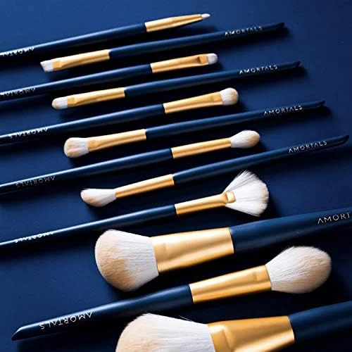 ست برس آرایشی 12 تکه، برس های ممتاز مصنوعی برای کرم پودر، کانسیلر، سایه چشم، رژگونه، برس های آرایشی با کیف ست برس آرایشی 12 تکه، برس های ممتاز مصنوعی برای کرم پودر، کانسیلر، سایه چشم، رژگونه، برس های آرایشی با کیف
