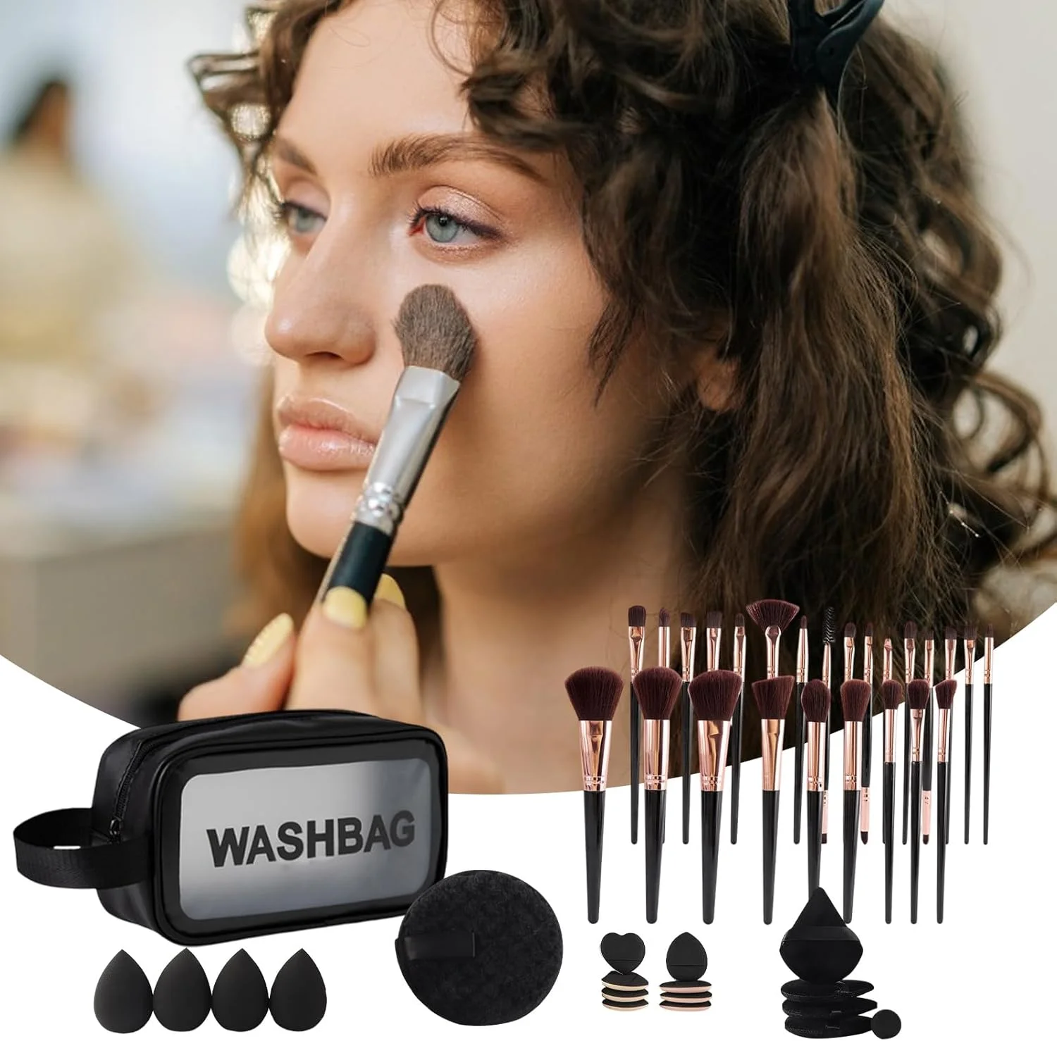 ست برس آرایشی | ست ابزار آرایش حرفه ای | لوازم جانبی ابزار زیبایی برای سالن، جشنواره، عروس، کریسمس، دفاتر، عروسی، استفاده روزمره، تعطیلات، هالووین، خانه