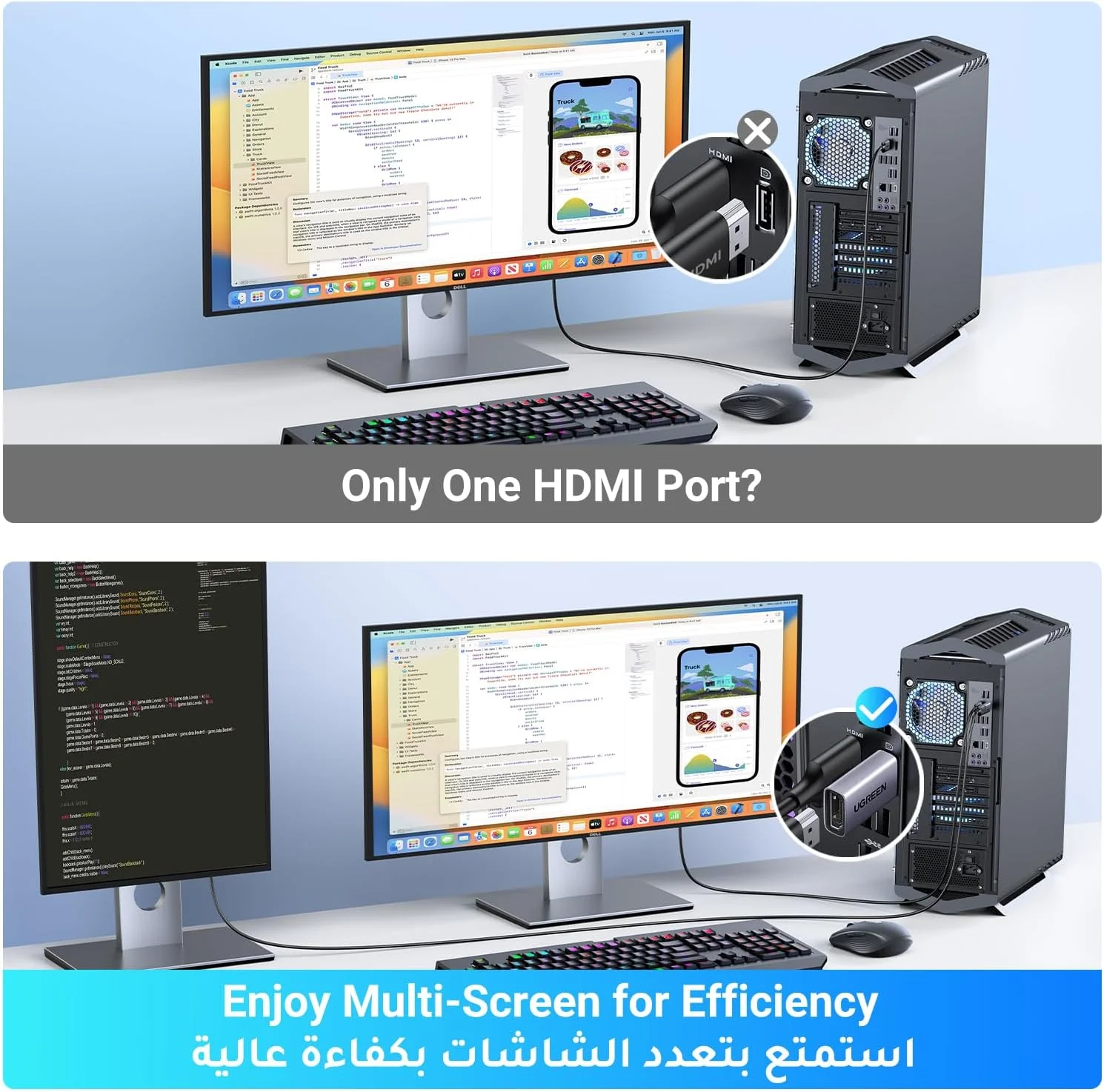 تبدیل DisplayPort به HDMI یوگرین 4K، بسته 2 عددی، مبدل یک طرفه Display Port به HDMI آلومینیومی 4K@30Hz/2K@60Hz سازگار با Dell، Lenovo، HP، HDTV، AMD، NVIDIA و غیره تبدیل DisplayPort به HDMI یوگرین 4K، بسته 2 عددی، مبدل یک طرفه Display Port به HDMI آلومینیومی 4K@30Hz/2K@60Hz سازگار با Dell، Lenovo، HP، HDTV، AMD، NVIDIA و غیره