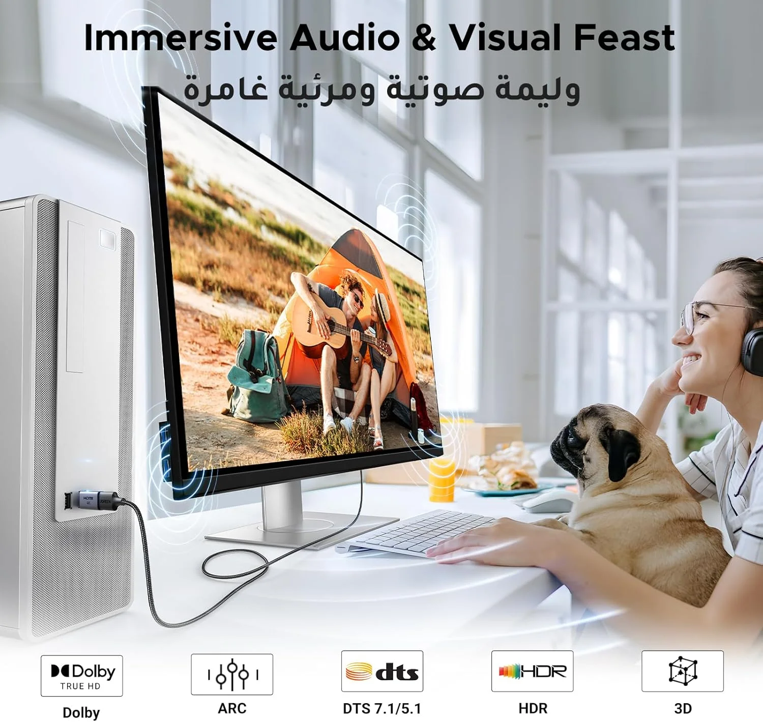 تبدیل DisplayPort به HDMI یوگرین 4K، بسته 2 عددی، مبدل یک طرفه Display Port به HDMI آلومینیومی 4K@30Hz/2K@60Hz سازگار با Dell، Lenovo، HP، HDTV، AMD، NVIDIA و غیره تبدیل DisplayPort به HDMI یوگرین 4K، بسته 2 عددی، مبدل یک طرفه Display Port به HDMI آلومینیومی 4K@30Hz/2K@60Hz سازگار با Dell، Lenovo، HP، HDTV، AMD، NVIDIA و غیره