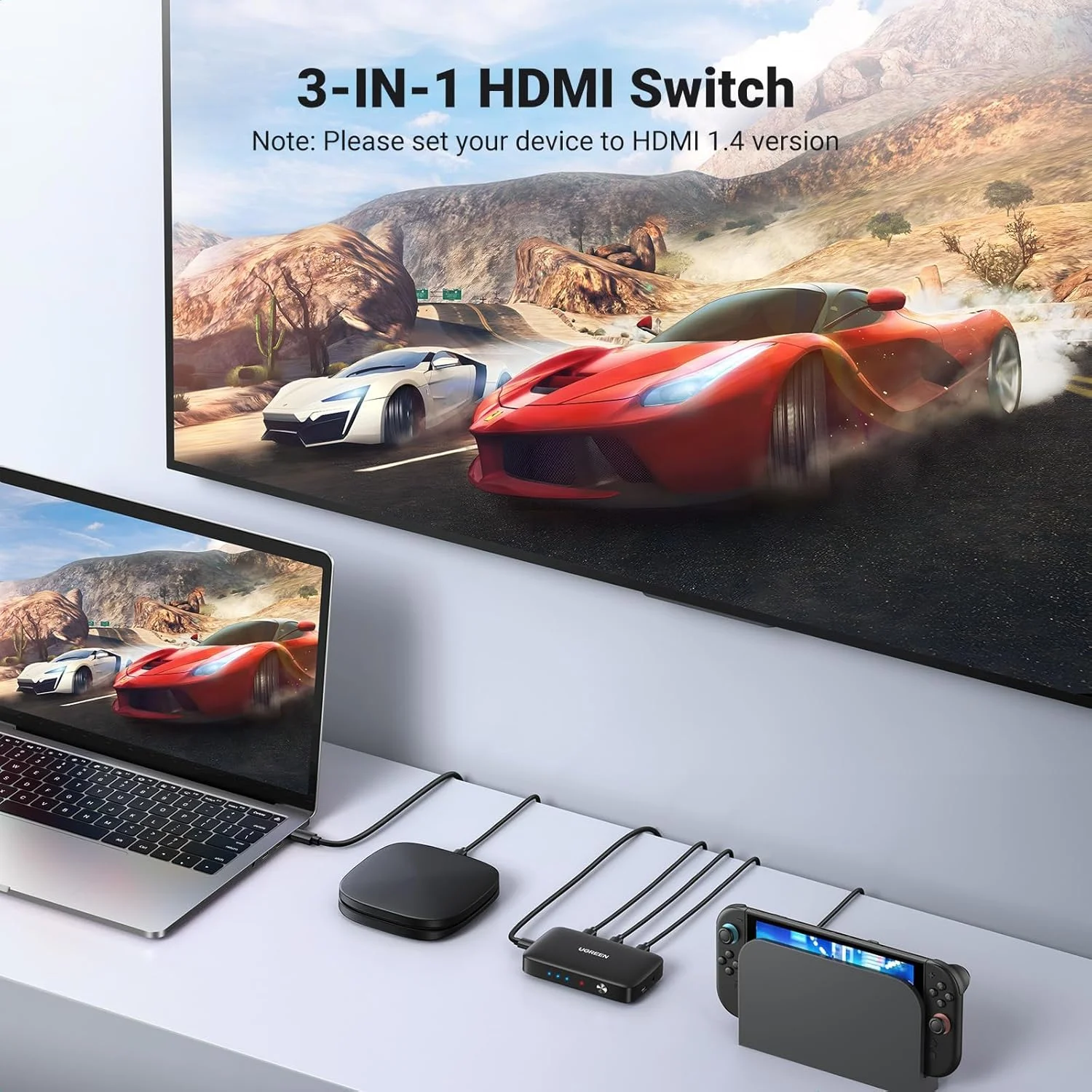 سوییچ HDMI یوگرین 4K 30Hz، سوئیچر 3 ورودی 1 خروجی، اسپلیتر HDMI با قابلیت سوییچ آسان، پشتیبانی از 4K، HDR، 3D، HDCP سازگار با تی وی باکس، PS5، PS4، لپ تاپ، کامپیوتر، پروژکتور HDTV، مانیتور و غیره سوییچ HDMI یوگرین 4K 30Hz، سوئیچر 3 ورودی 1 خروجی، اسپلیتر HDMI با قابلیت سوییچ آسان، پشتیبانی از 4K، HDR، 3D، HDCP سازگار با تی وی باکس، PS5، PS4، لپ تاپ، کامپیوتر، پروژکتور HDTV، مانیتور و غیره