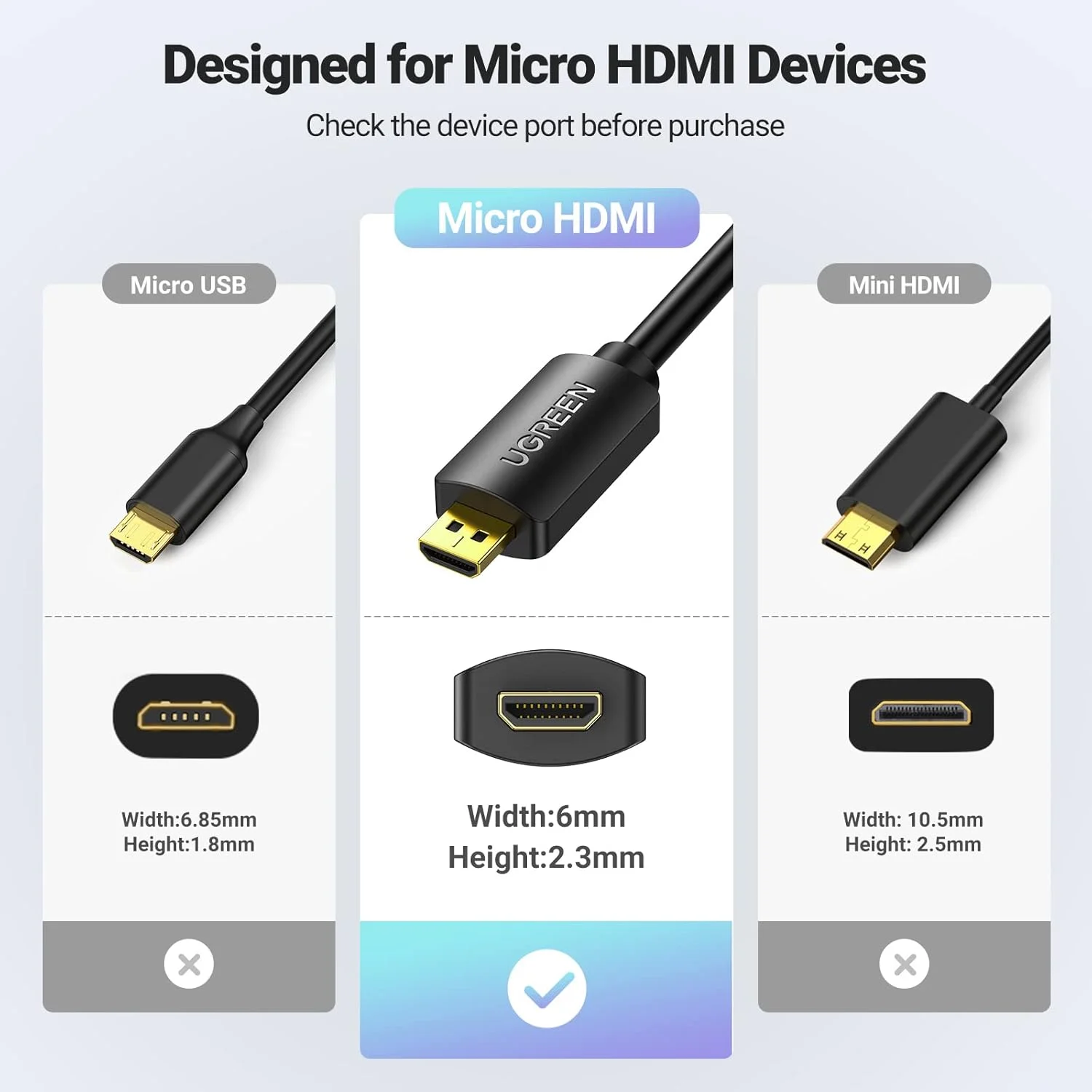 کابل میکرو HDMI به HDMI یوگرین، آداپتور میکرو HDMI نر به مادگی، پشتیبانی از 4K@60Hz، 3D، اترنت، بازگشت صدا، سازگار با GoPro Hero 6، GoPro Hero 5، تلفن های هوشمند، تبلت ها، دوربین ها و غیره، 7 اینچ کابل میکرو HDMI به HDMI یوگرین، آداپتور میکرو HDMI نر به مادگی، پشتیبانی از 4K@60Hz، 3D، اترنت، بازگشت صدا، سازگار با GoPro Hero 6، GoPro Hero 5، تلفن های هوشمند، تبلت ها، دوربین ها و غیره، 7 اینچ