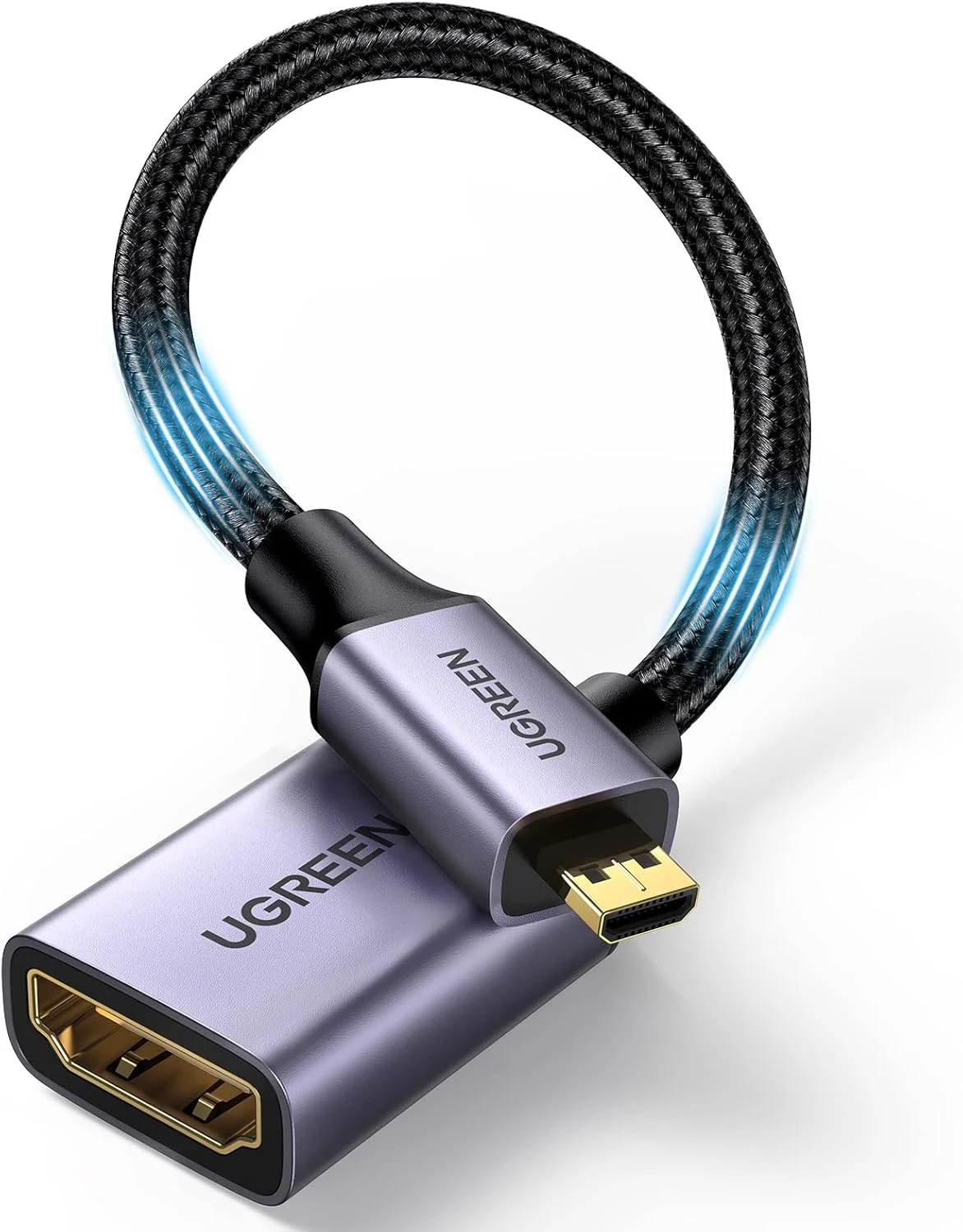 کابل آداپتور بافته شده Micro HDMI به HDMI یوگرین، کابل پرسرعت نر به ماده، پشتیبانی از 3D 4K 60Hz 1080P اترنت بازگشت صدا سازگار برای GoPro Hero 6 5، تبلت ها، دوربین ها، PS5 - مشکی - 0.25 متر کابل آداپتور بافته شده Micro HDMI به HDMI یوگرین، کابل پرسرعت نر به ماده، پشتیبانی از 3D 4K 60Hz 1080P اترنت بازگشت صدا سازگار برای GoPro Hero 6 5، تبلت ها، دوربین ها، PS5 - مشکی - 0.25 متر